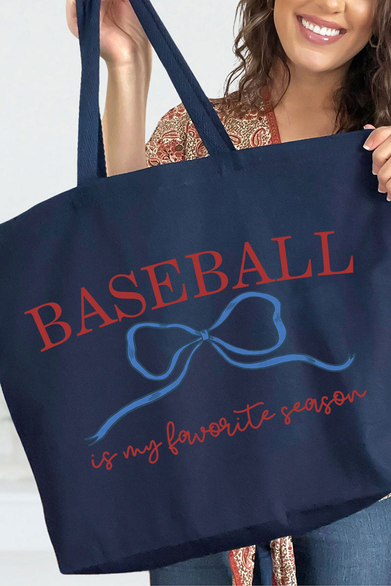 Coquette My Favorite Baseball Canvas Jumbo Tote