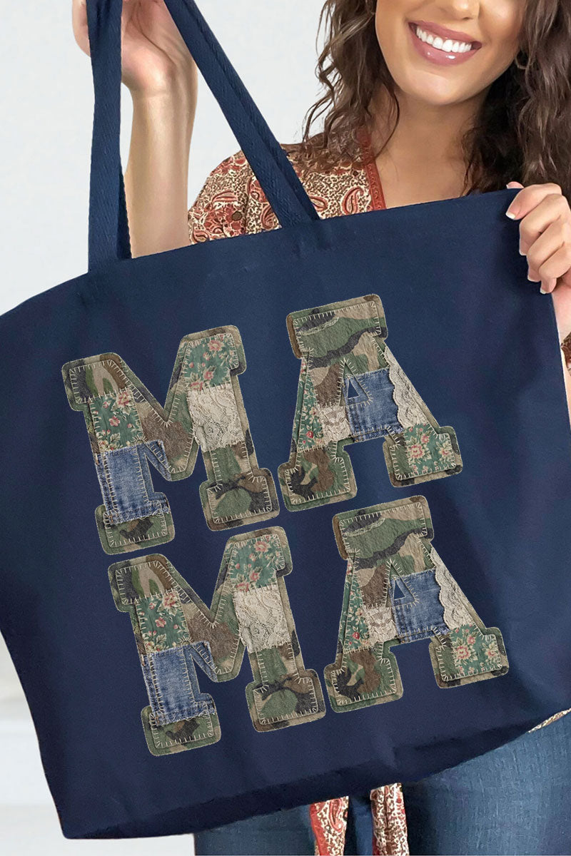 Patchwork Camo Mama Canvas Jumbo Tote