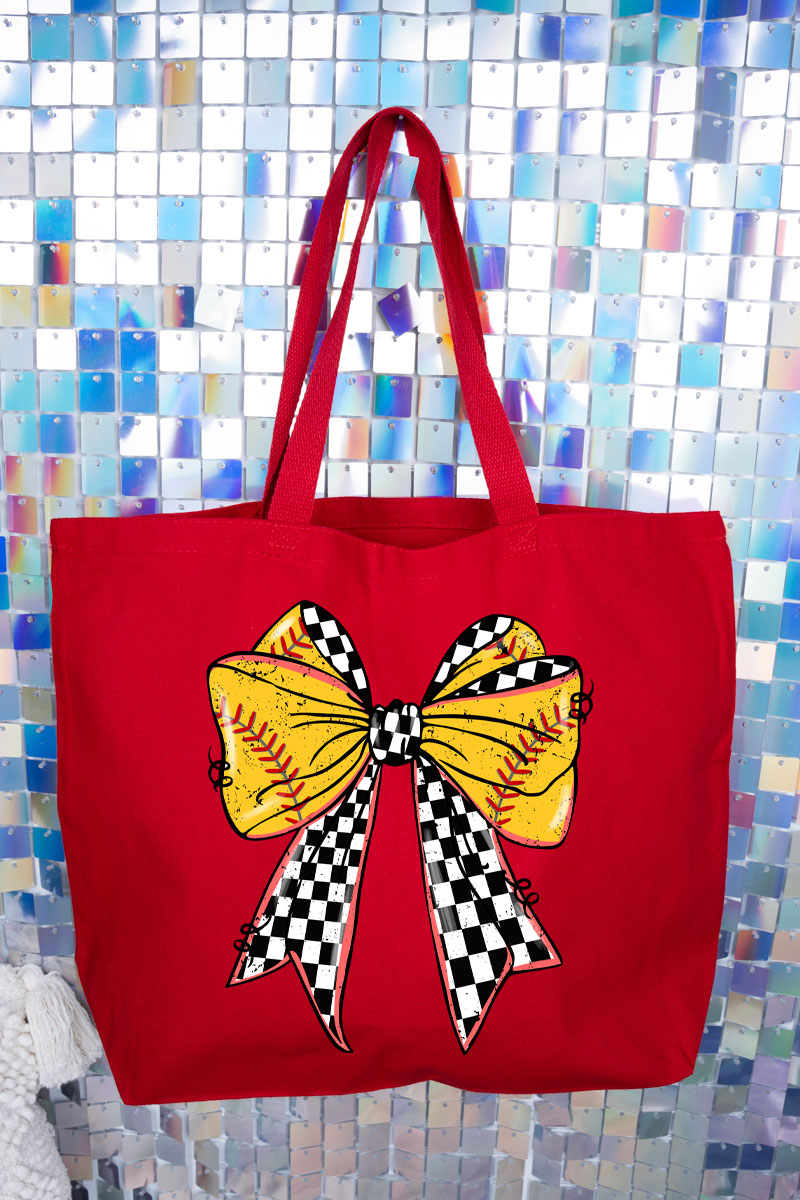 Fastpitch Check Canvas Jumbo Tote