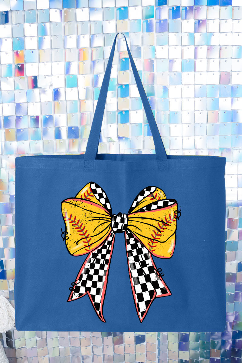 Fastpitch Check Canvas Jumbo Tote