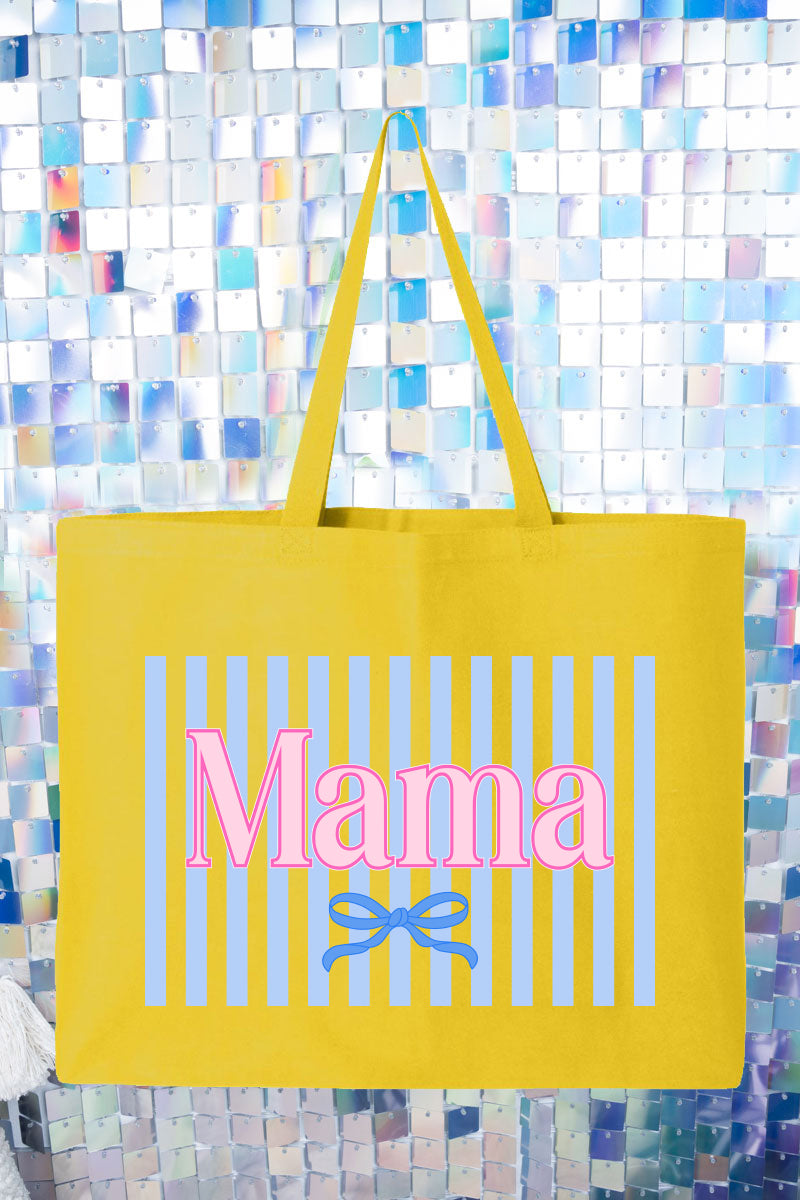 Mama Striped Canvas Jumbo Tote