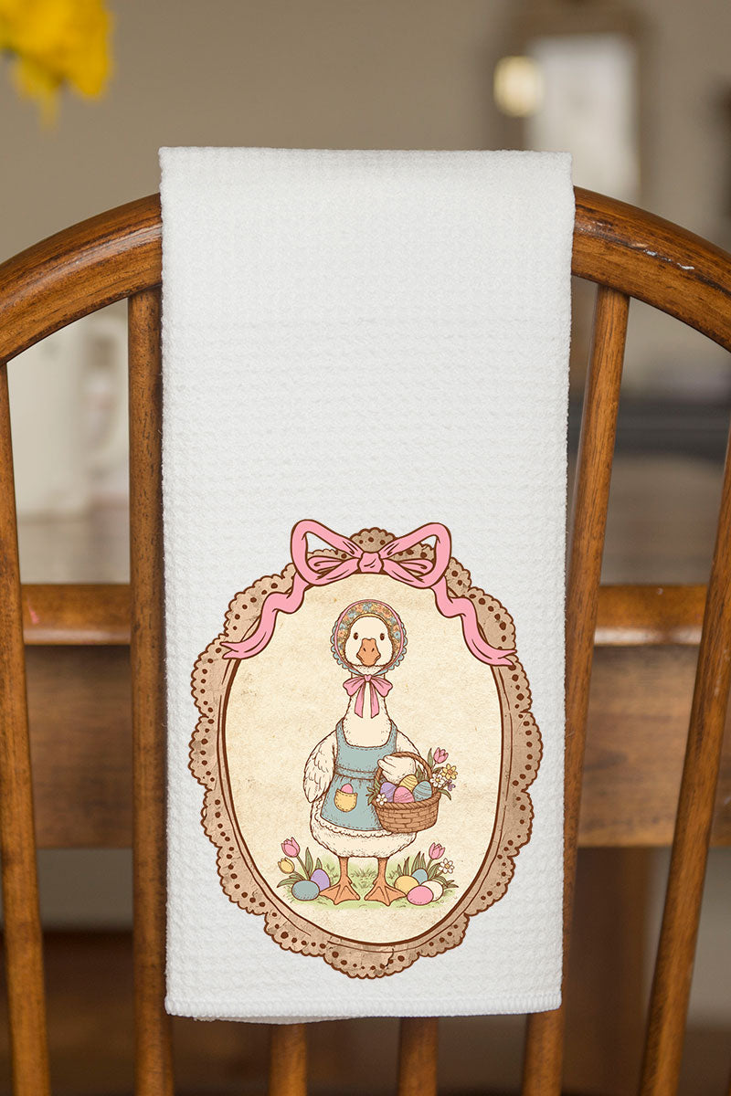 Easter Belle Spring Goose Waffle Kitchen Towel