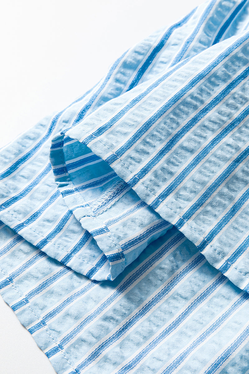 Sweetheart Ties Sky Blue Stripe Babydoll Blouse