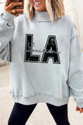 Double Take Louisiana Light Gray Mock Neck Sweatshirt product image 1