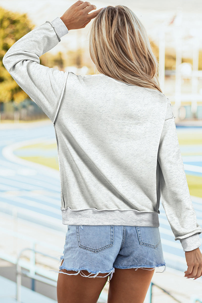 Double Take Louisiana Light Gray Mock Neck Sweatshirt product image 3