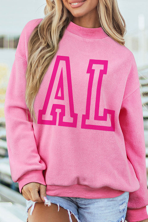 All Angles Alabama Bright Pink Mock Neck Sweatshirt product image 2