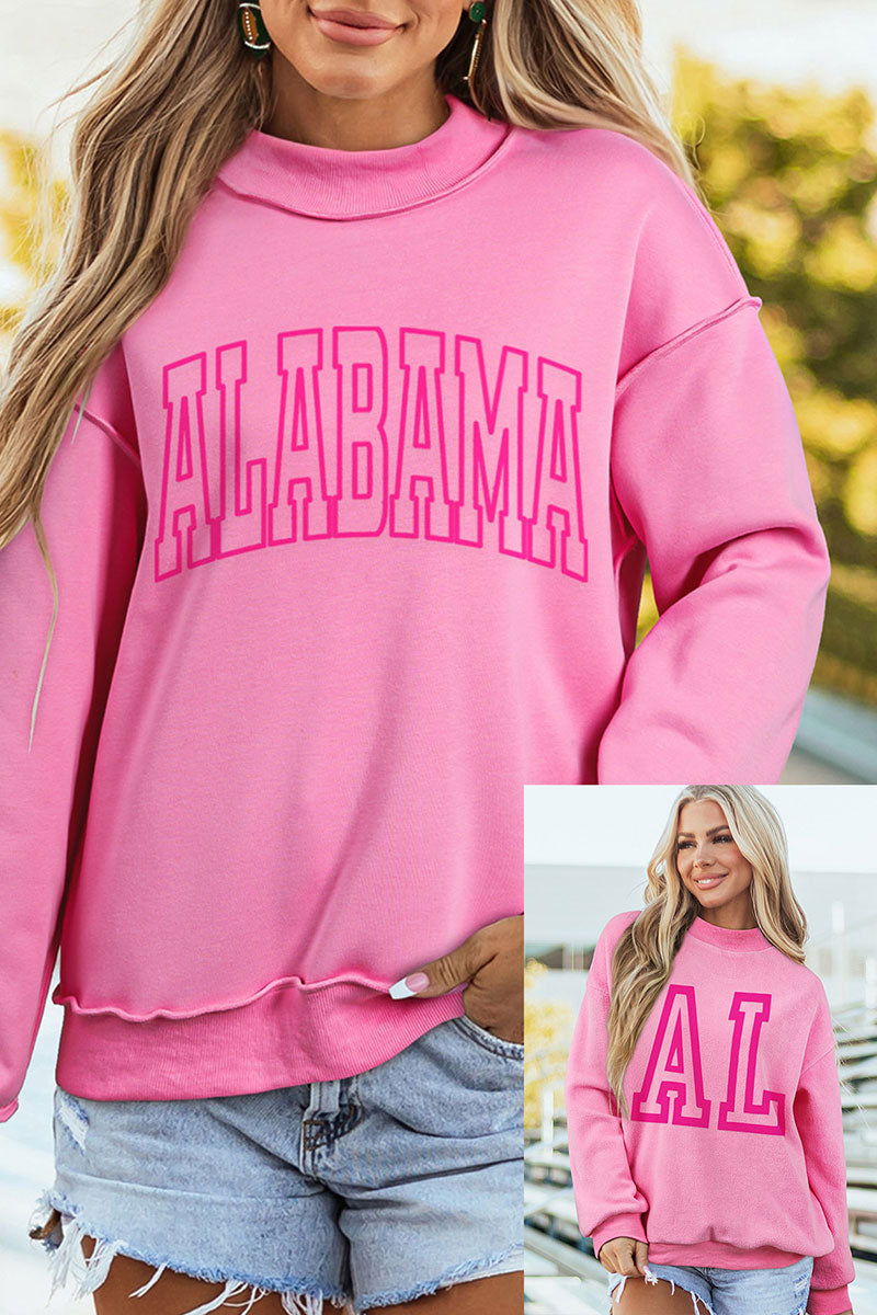All Angles Alabama Bright Pink Mock Neck Sweatshirt product image 1