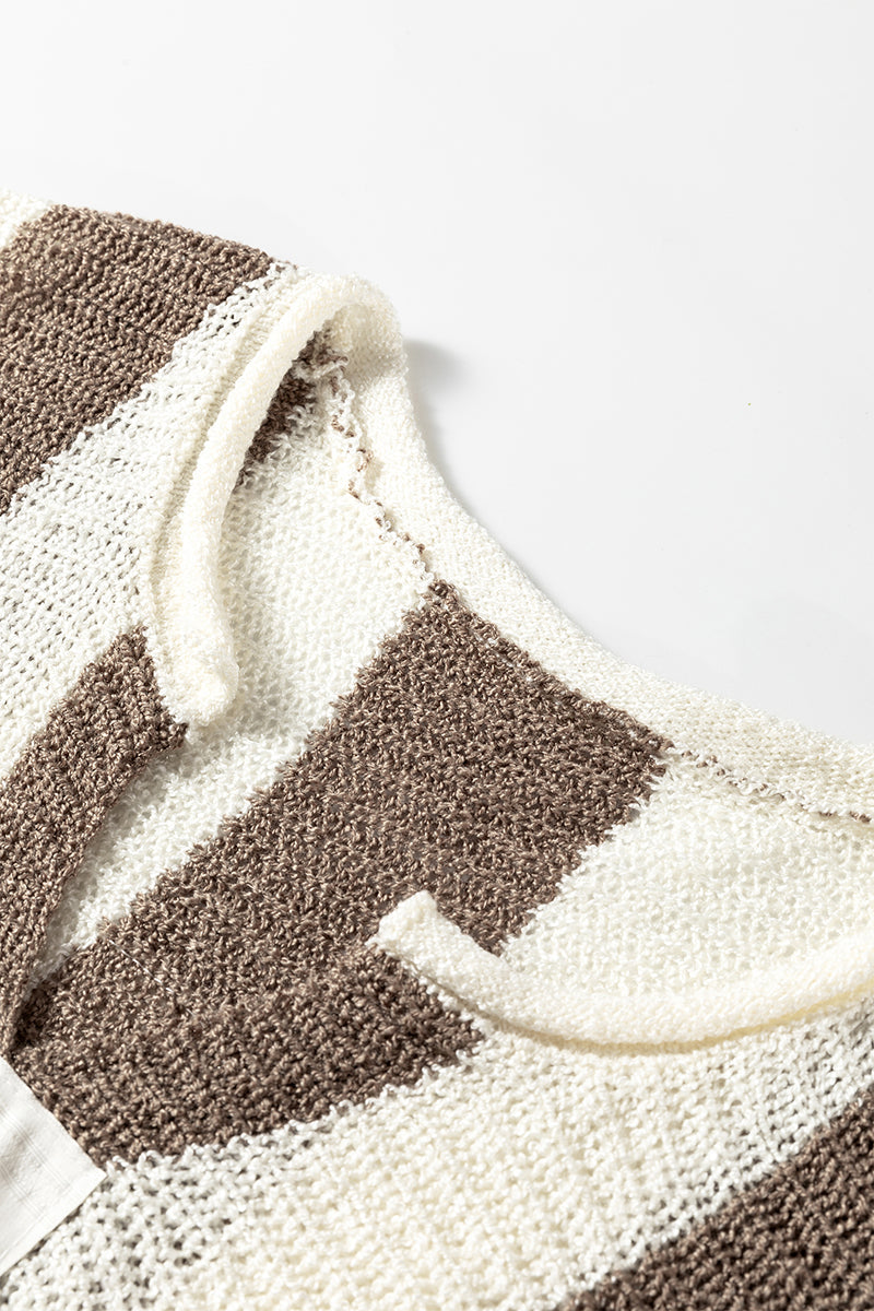 In Your Stride Brown Stripe V-Neck Sweater