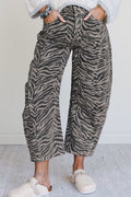 Savanna Gray Zebra Wide Leg Jeans