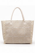 Indira Taupe Elephant Fringe Tote