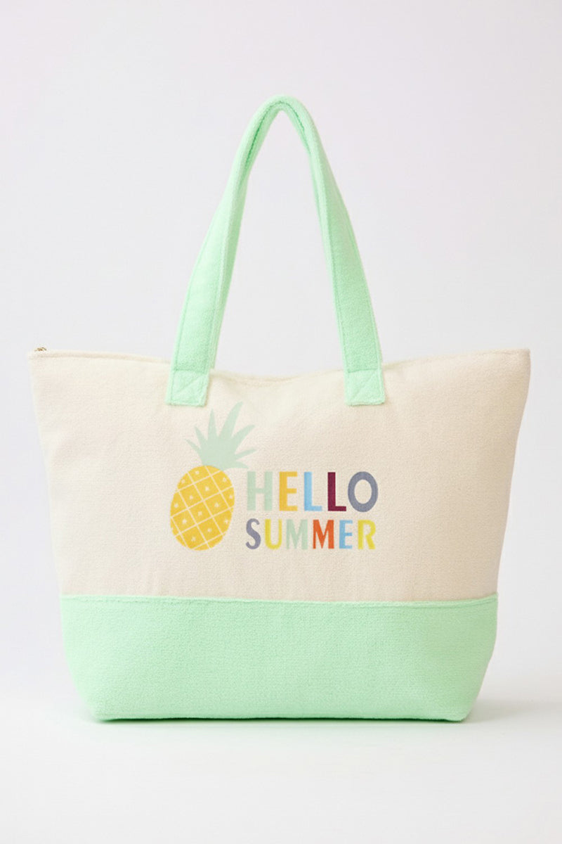 Hello Summer Pineapple Terry Tote