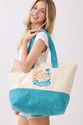 Life Is Better At The Beach Blue Terry Tote