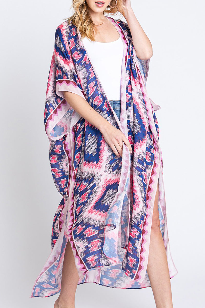Galveston Getaway Pink Long Kimono