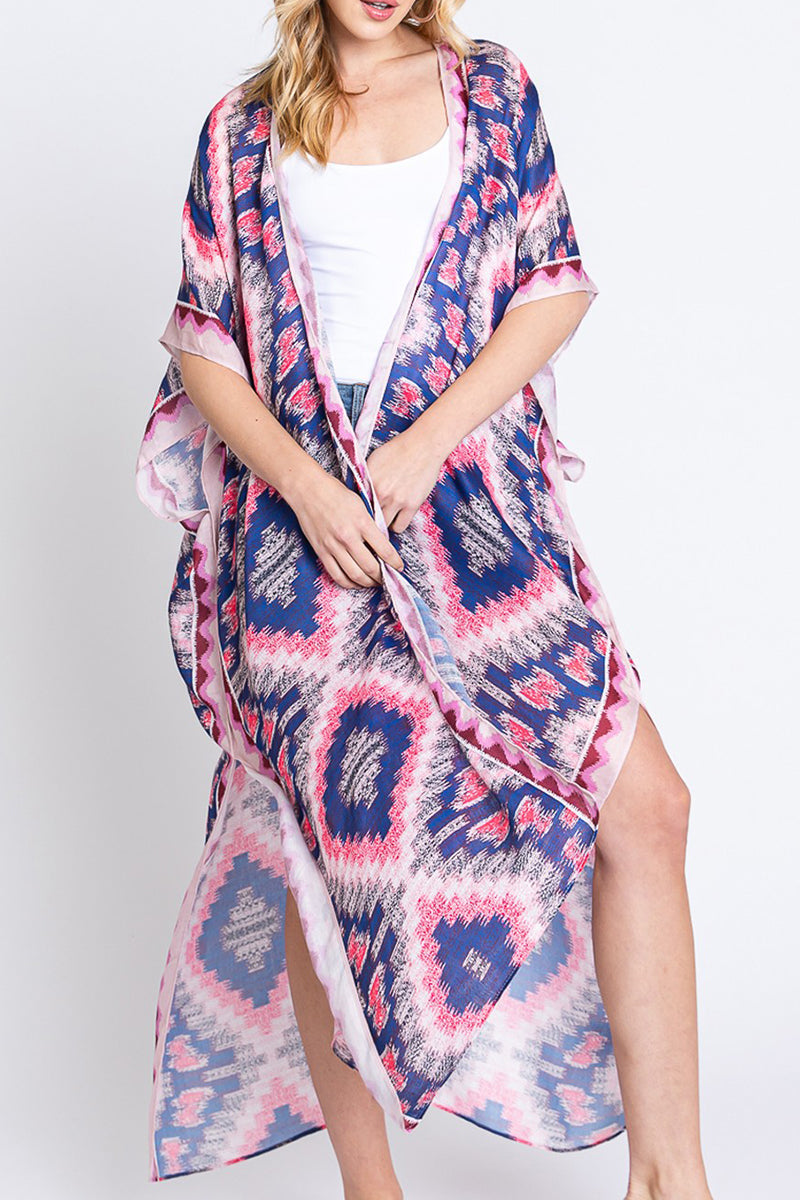 Galveston Getaway Pink Long Kimono
