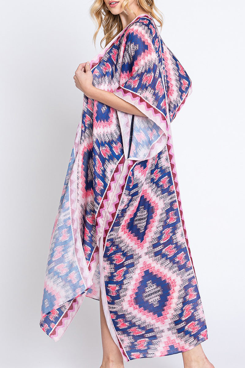 Galveston Getaway Pink Long Kimono