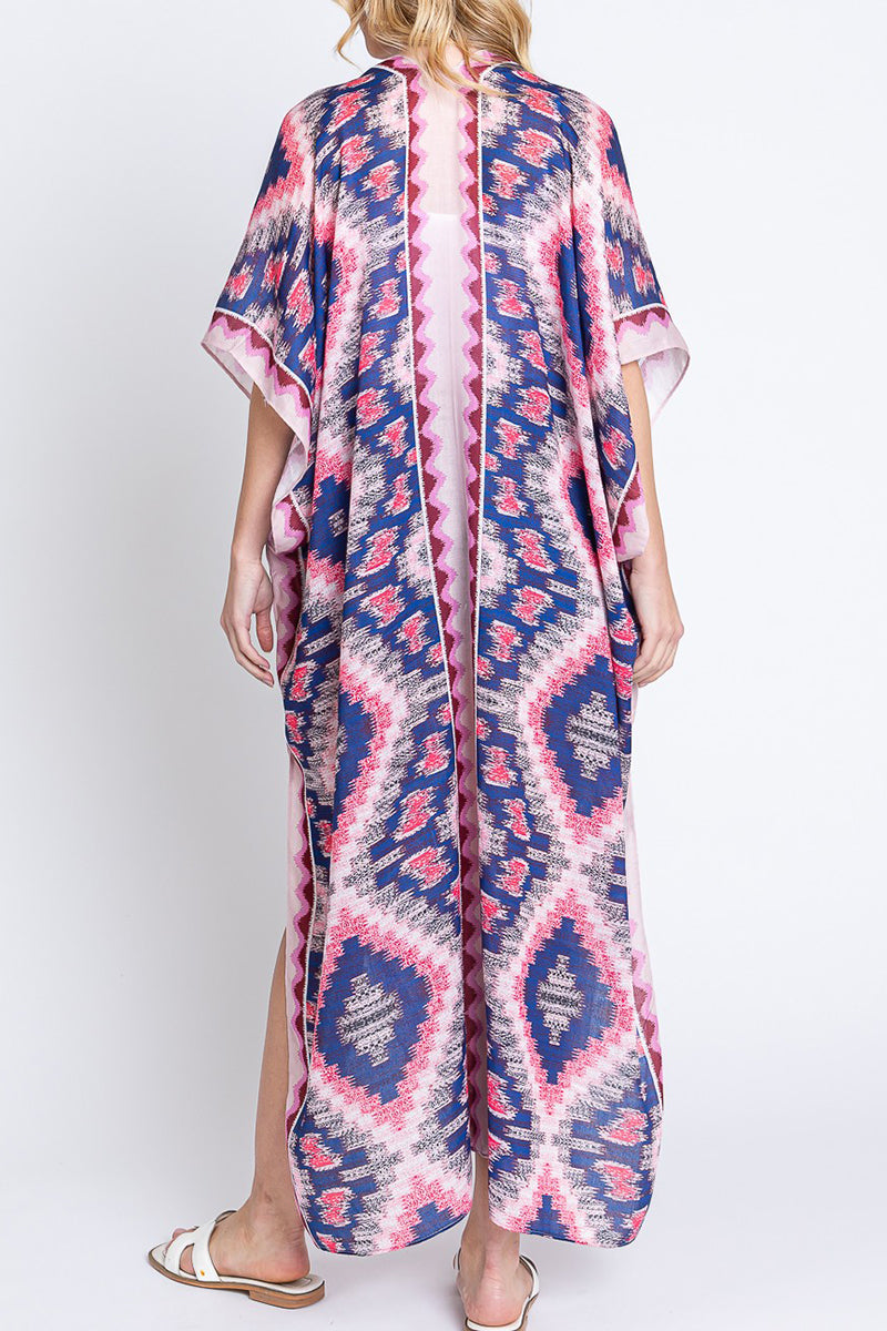 Galveston Getaway Pink Long Kimono
