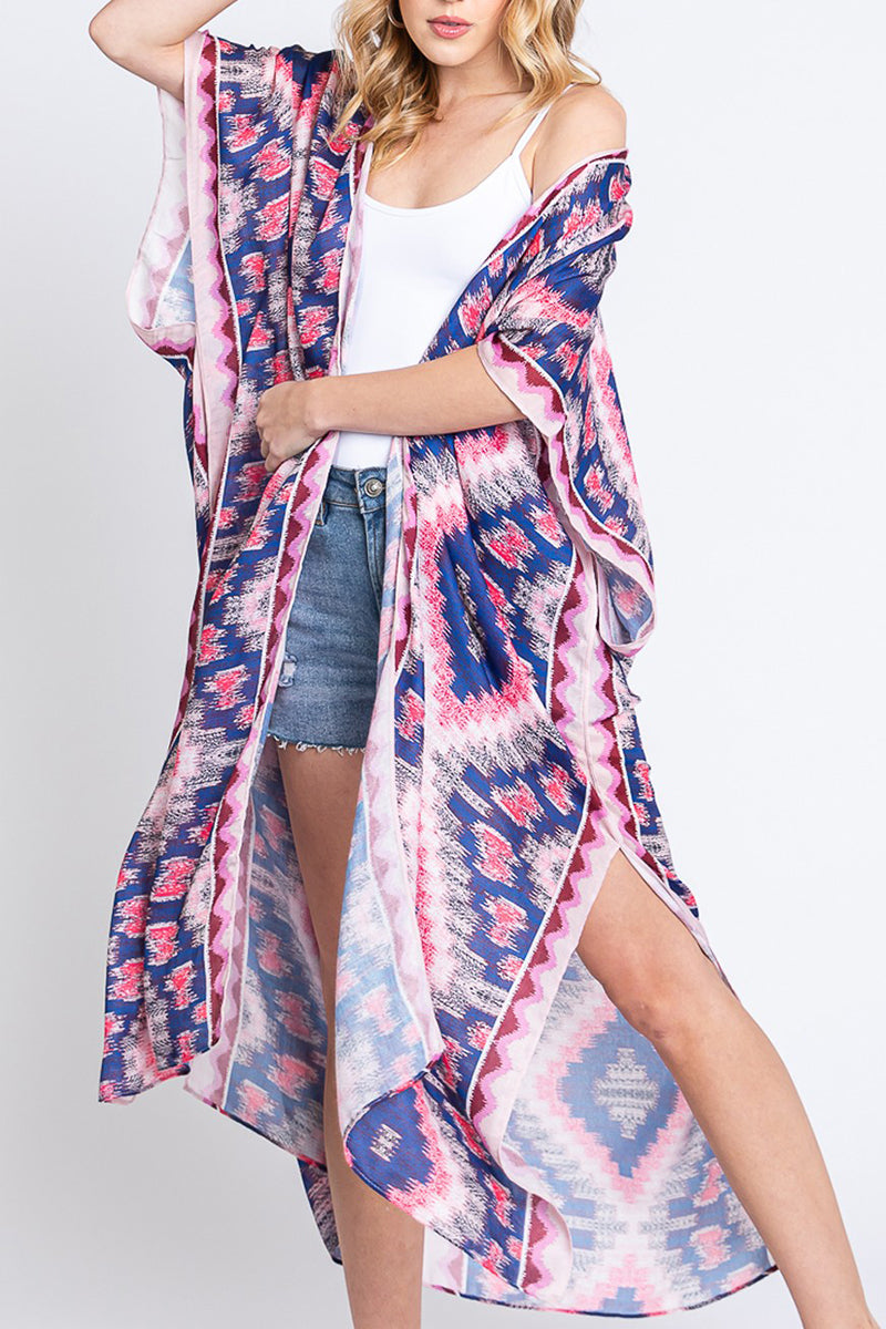 Galveston Getaway Pink Long Kimono