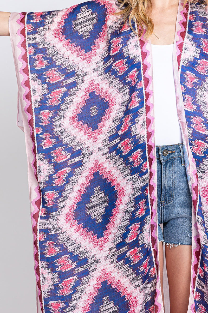 Galveston Getaway Pink Long Kimono