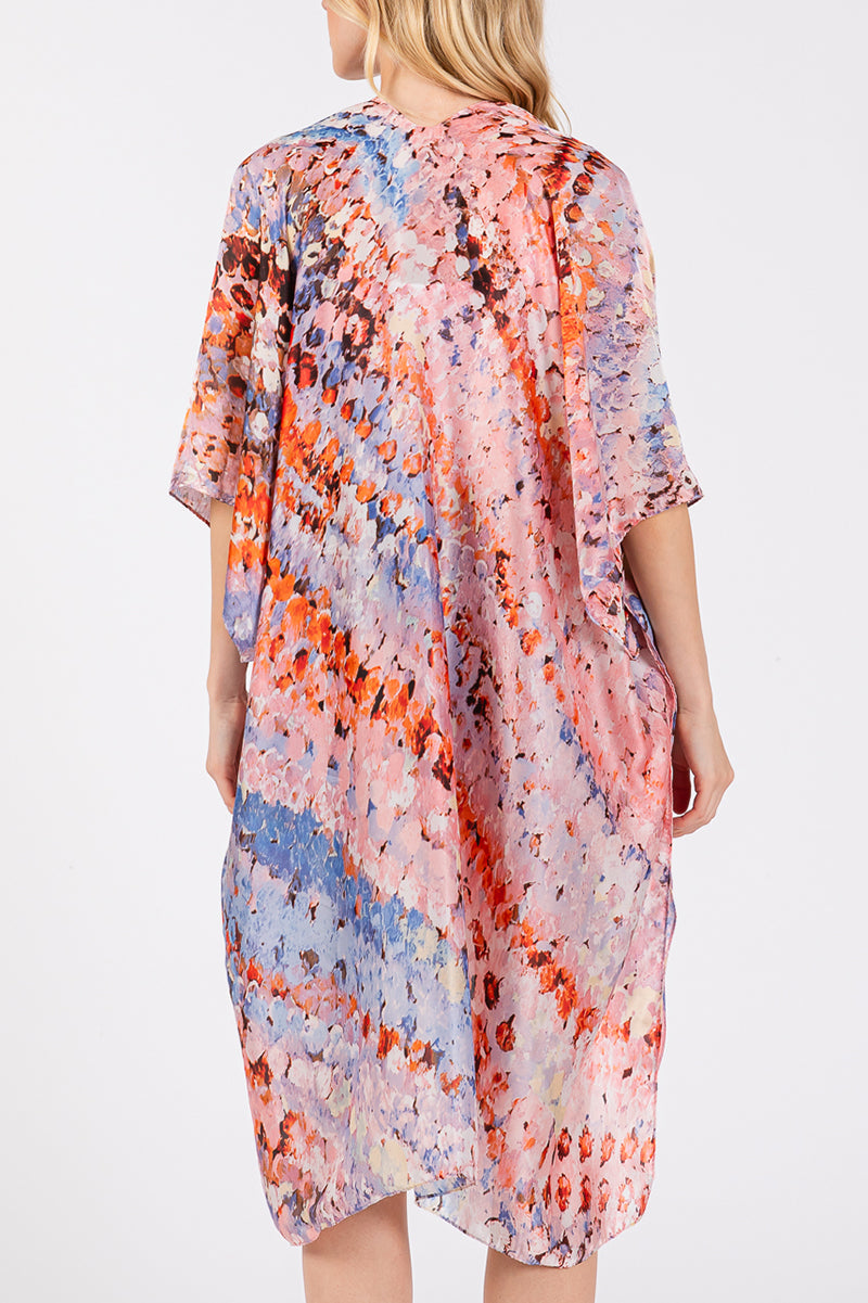 Shifting Sand Pink Silky Kimono