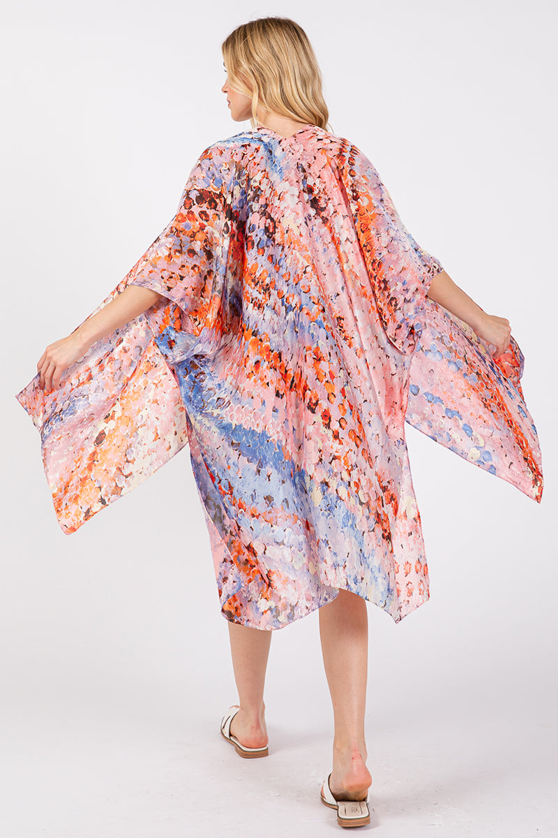 Shifting Sand Pink Silky Kimono
