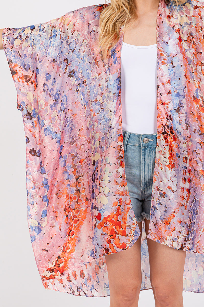 Shifting Sand Pink Silky Kimono