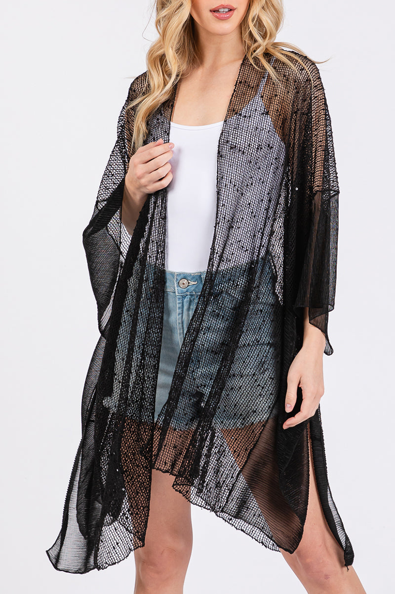 Summer Breeze Black Kimono