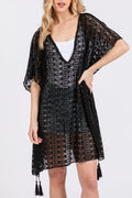 Baja Beach Black Crochet Lace Cover Up