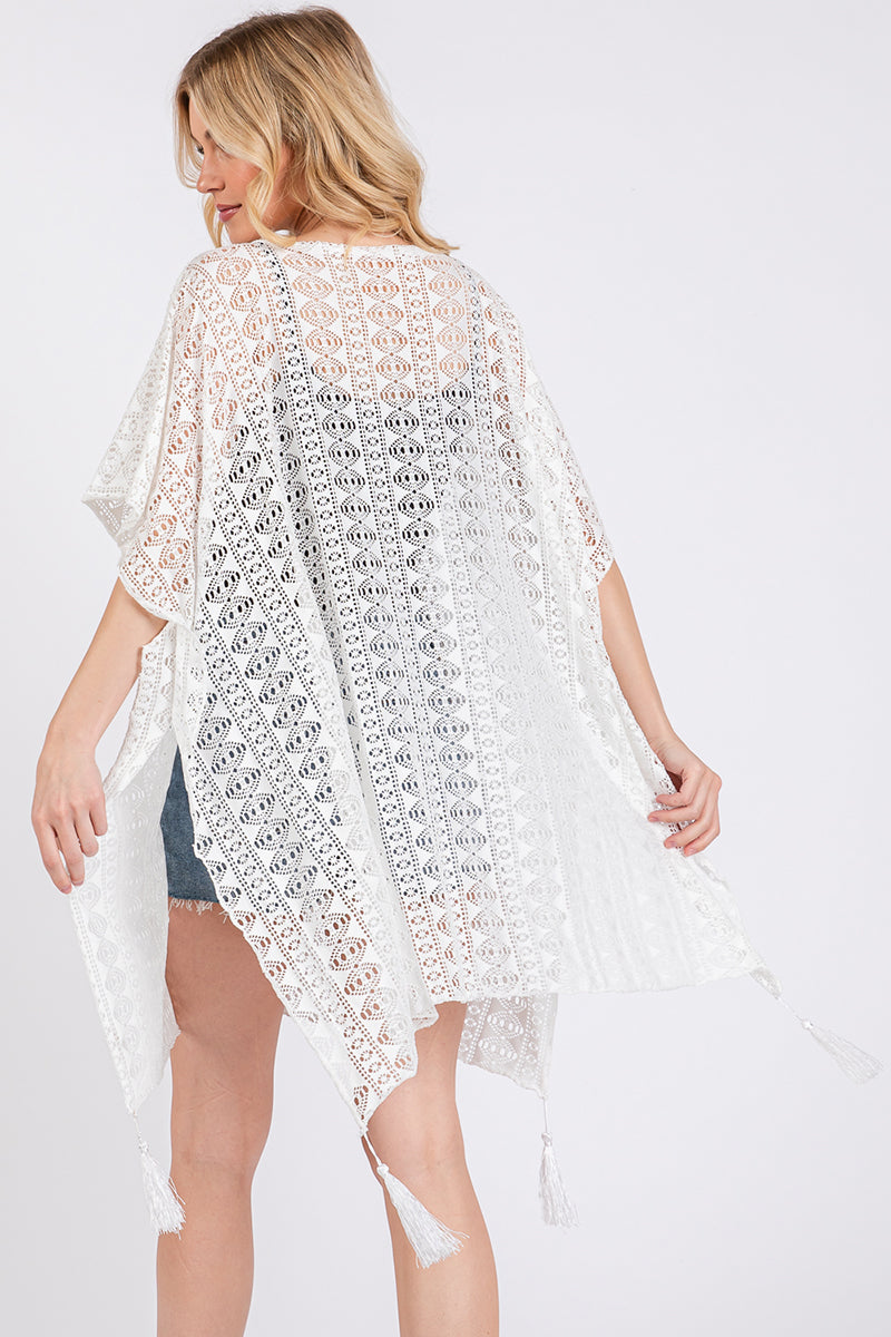 Baja Beach White Crochet Lace Cover Up