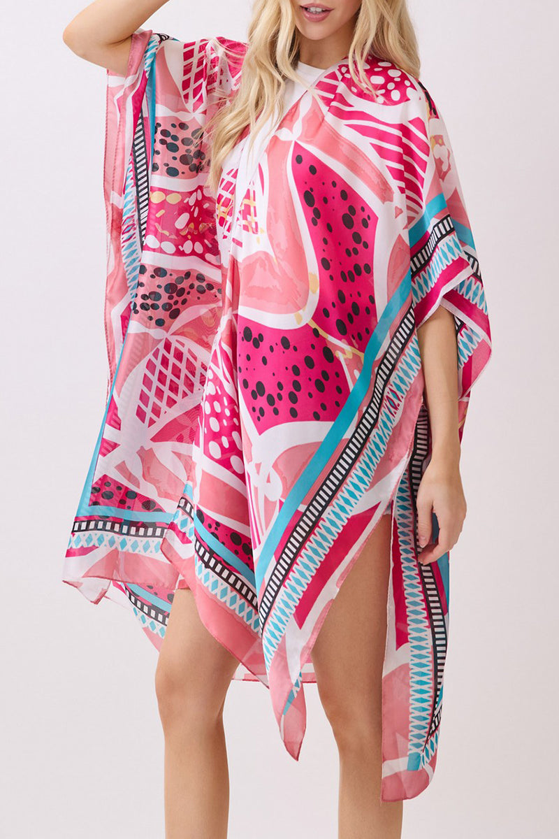 Floating Florals Pink Silky Kimono