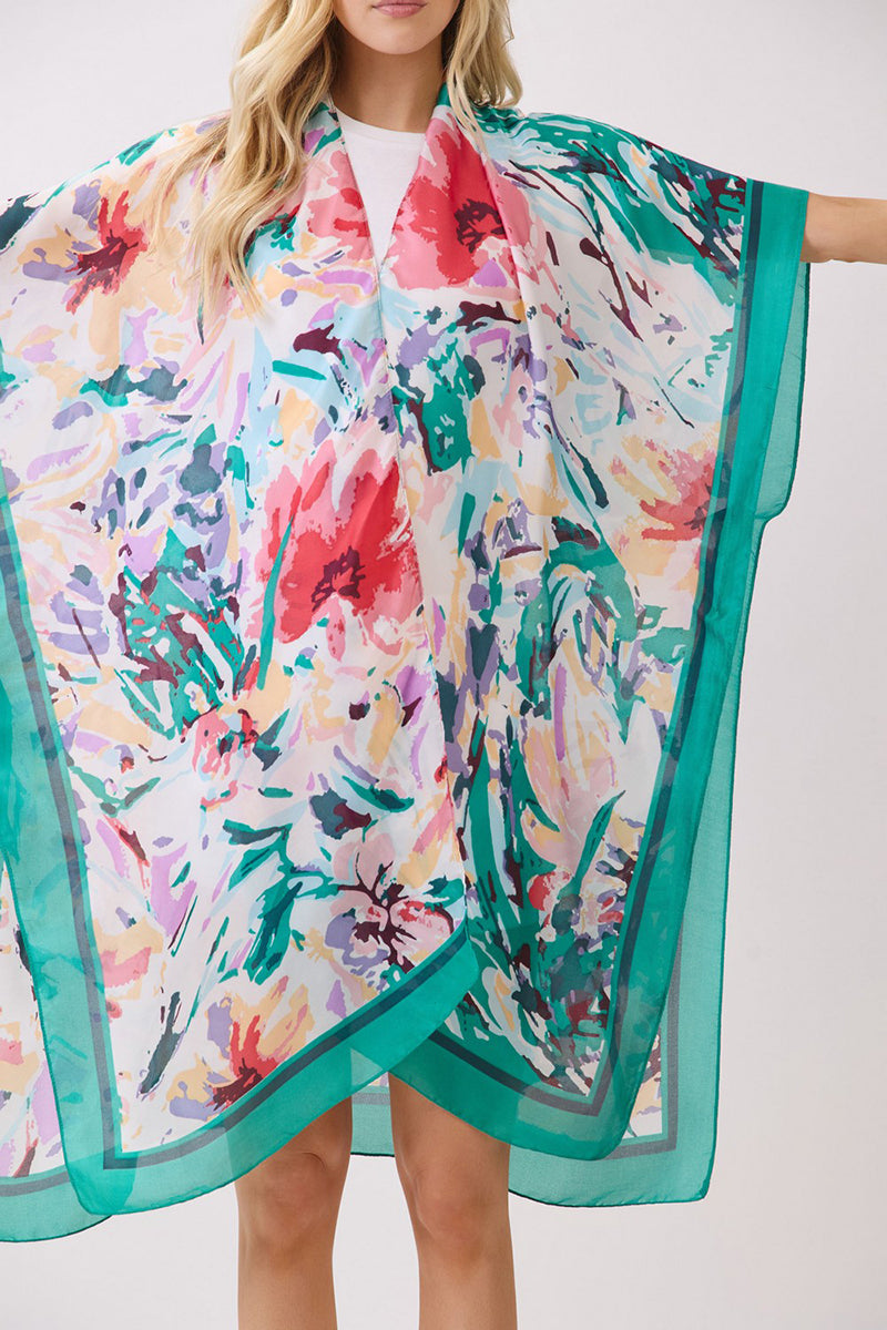 Garden Gallery Green Silky Kimono