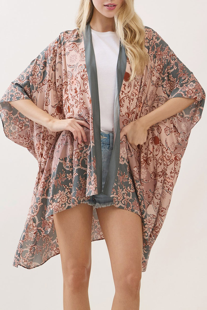 Heirloom Bloom Olive Kimono