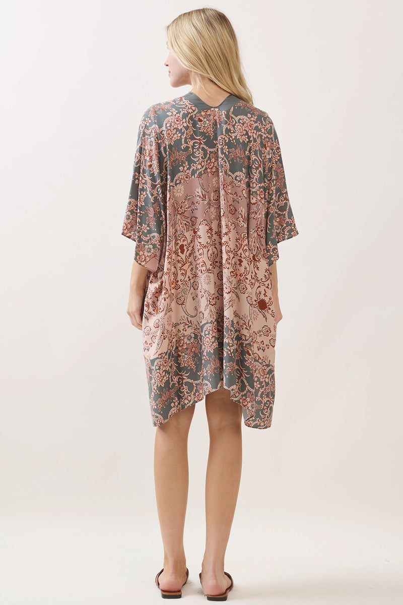 Heirloom Bloom Olive Kimono