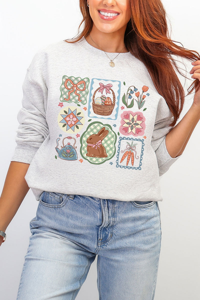 Blossom Bunny Patch Ecosmart Crewneck Sweatshirt product image 1