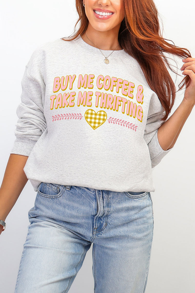 Buy Me Coffee And Take Me Thrifting Ecosmart Crewneck product image 3