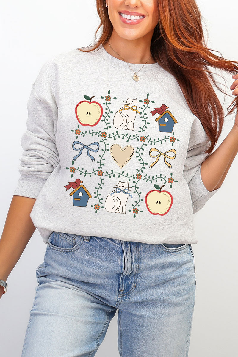 Heart & Home Quilt Ecosmart Crewneck Sweatshirt product image 3