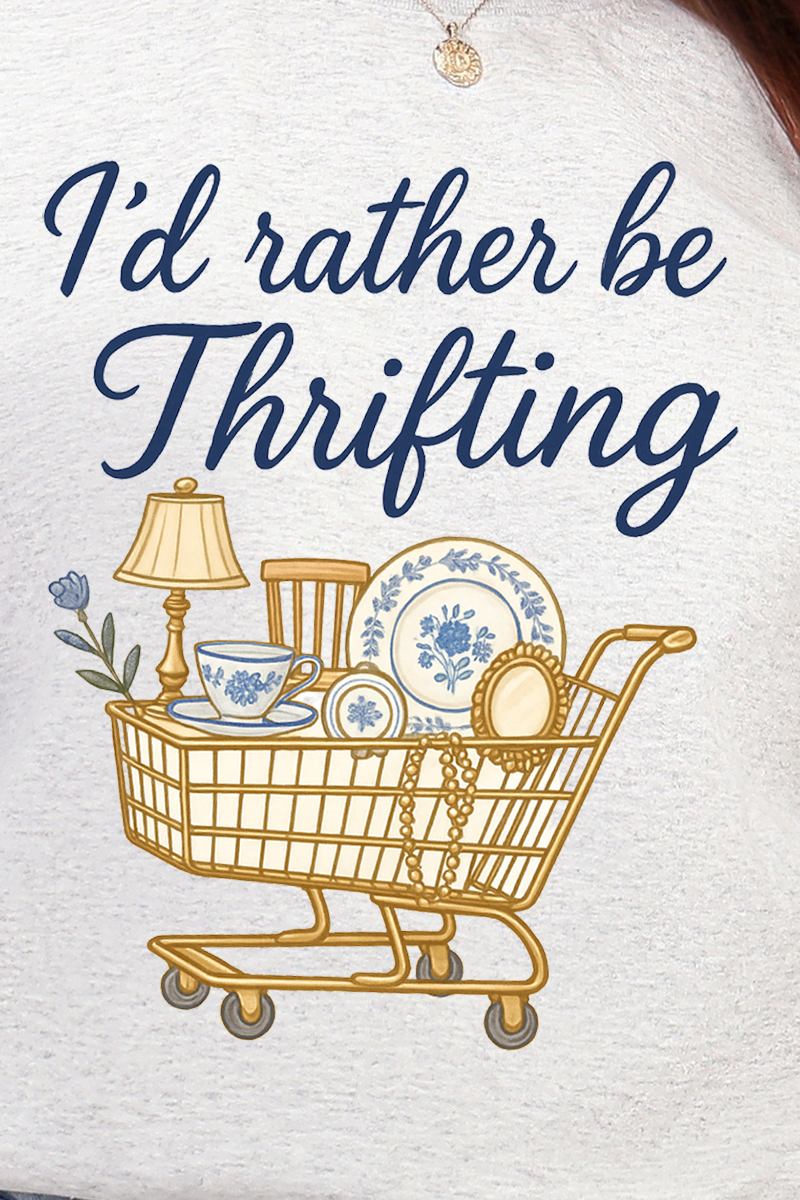 I'd Rather Be Thrifting Ecosmart Crewneck Sweatshirt product image 2