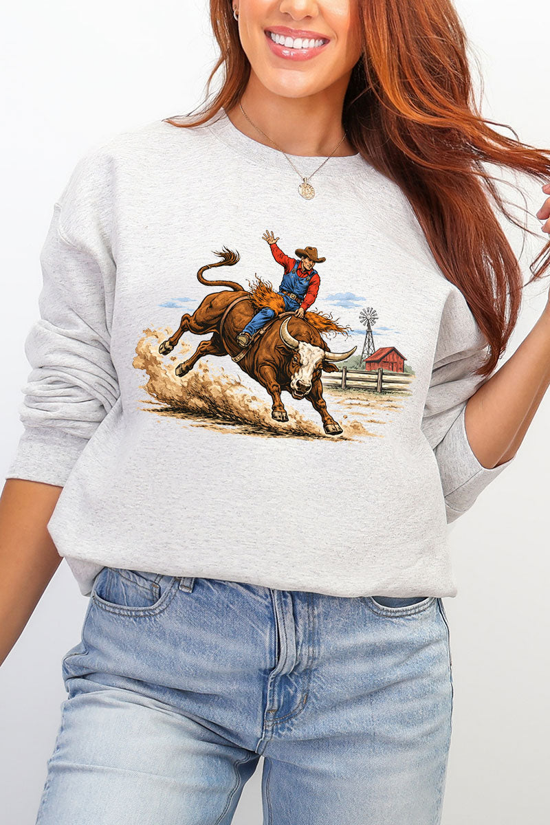 Vintage Rodeo Cowboy Ecosmart Crewneck Sweatshirt product image 3