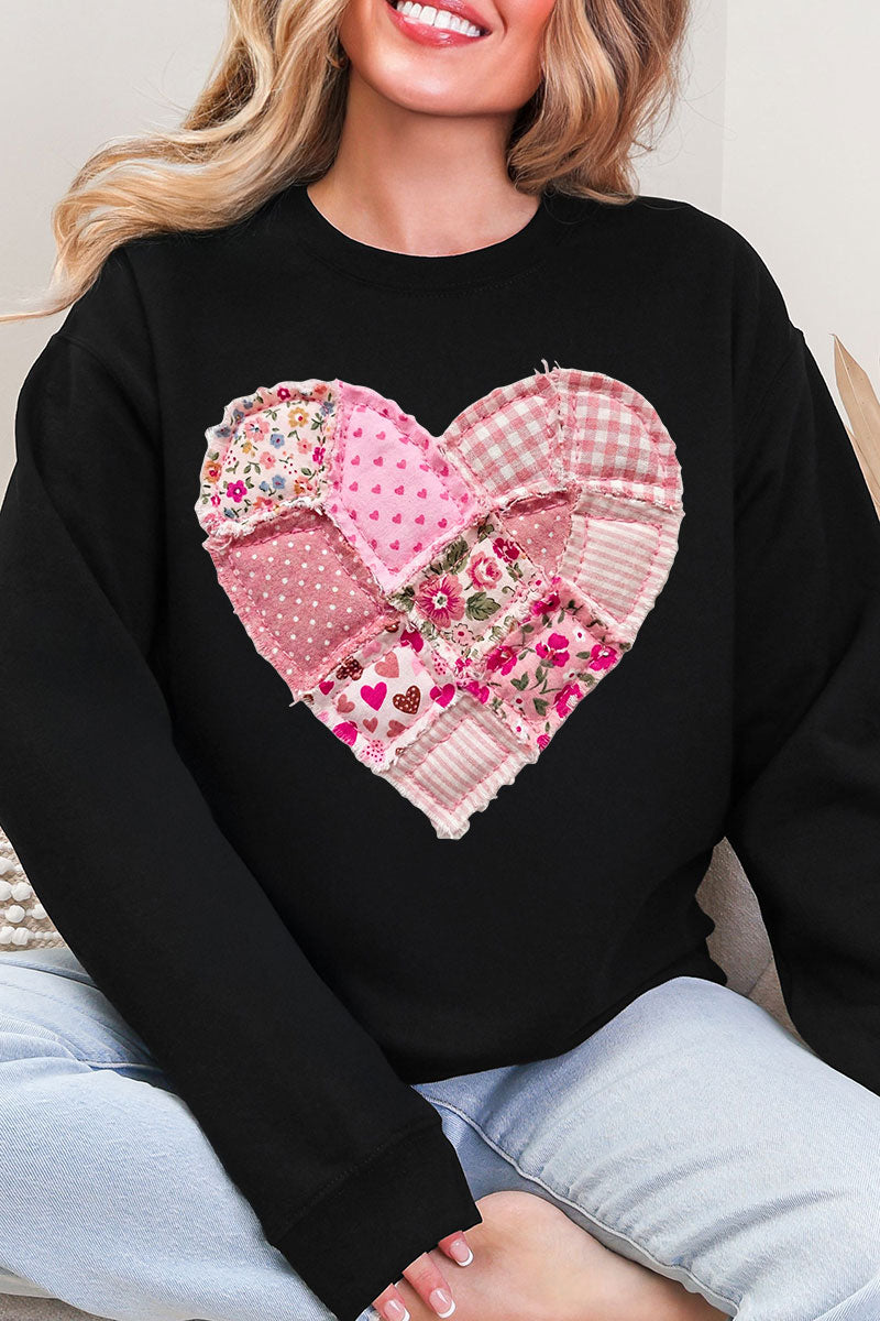 Patchwork Heart Ecosmart Crewneck Sweatshirt product image 3