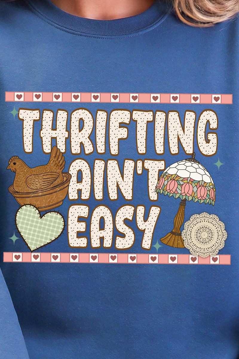Thrifting Ain't Easy Ecosmart Crewneck Sweatshirt product image 2
