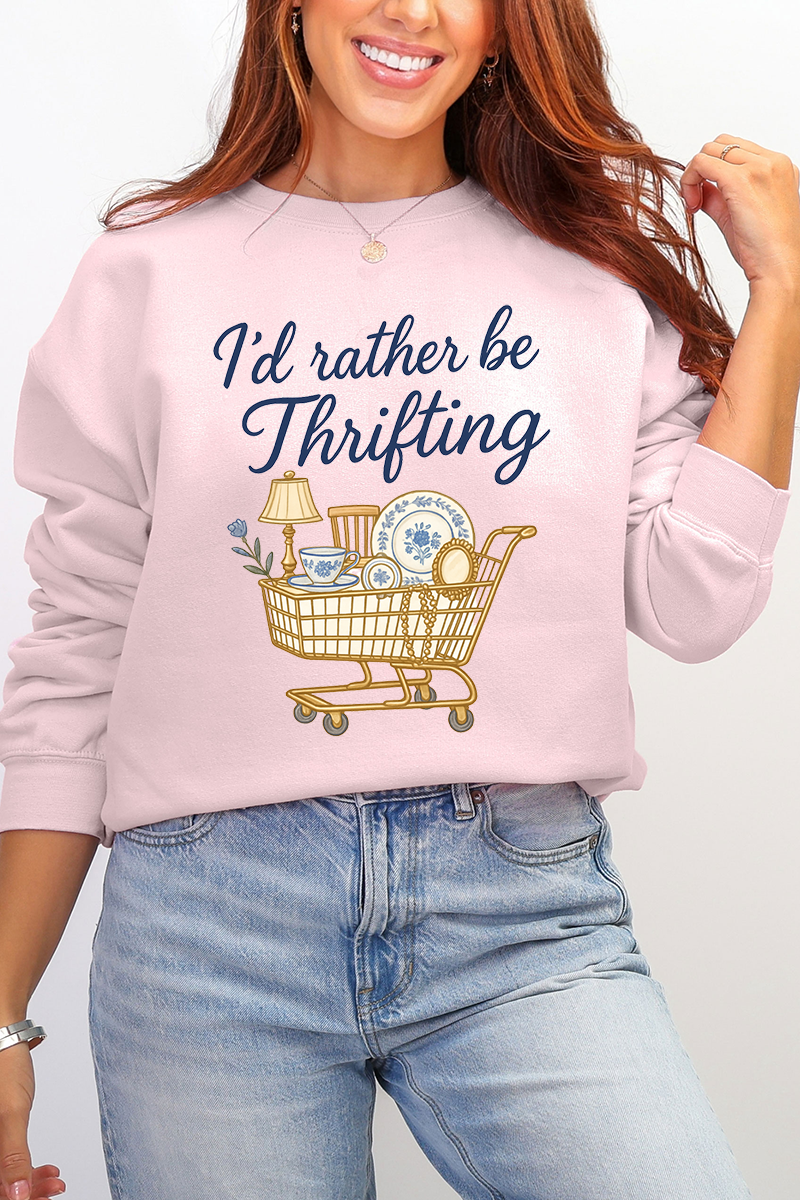 I'd Rather Be Thrifting Ecosmart Crewneck Sweatshirt product image 3