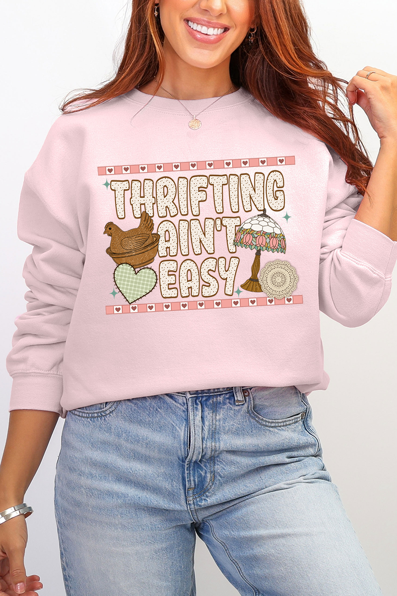 Thrifting Ain't Easy Ecosmart Crewneck Sweatshirt product image 5