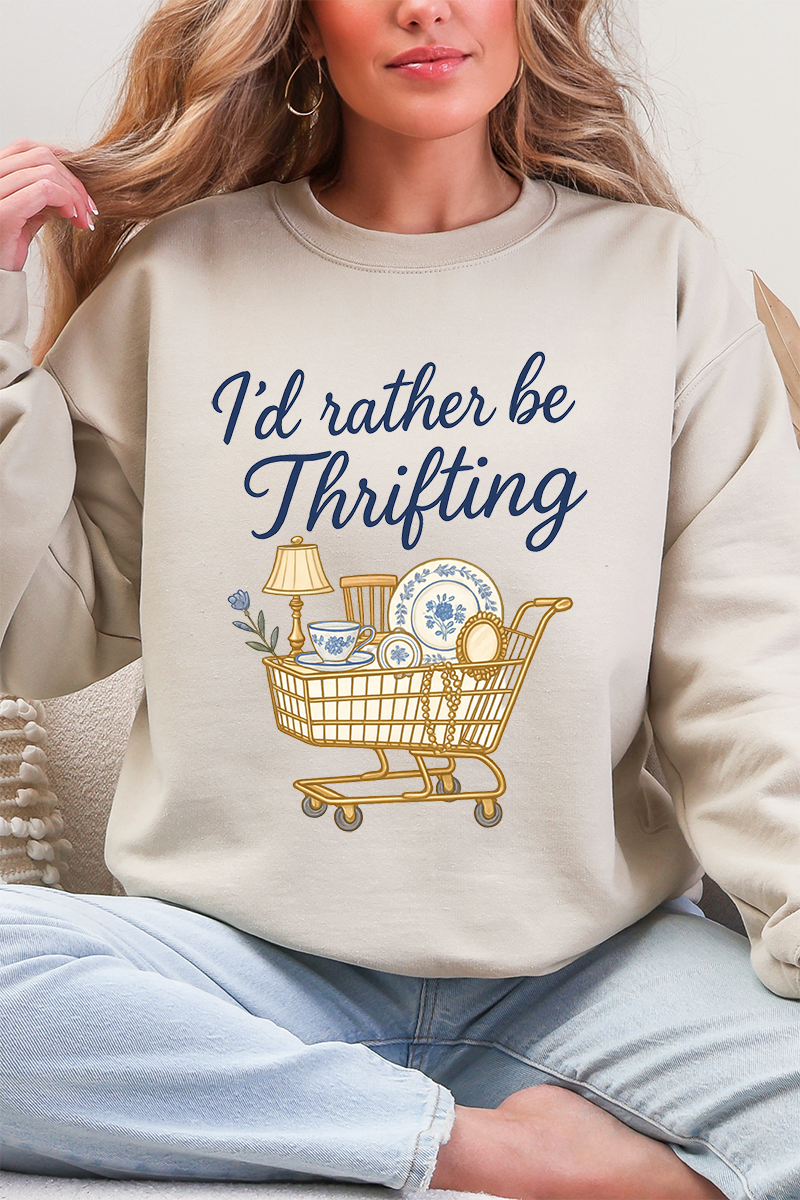 I'd Rather Be Thrifting Ecosmart Crewneck Sweatshirt product image 4