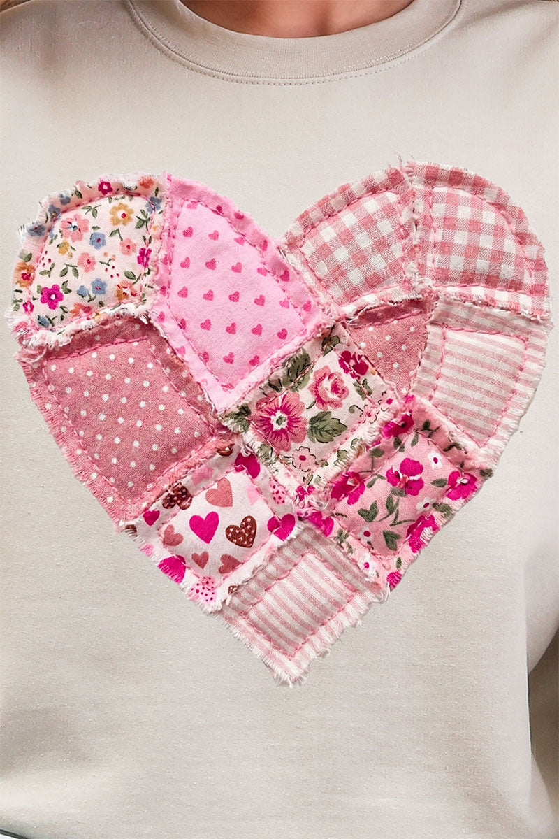 Patchwork Heart Ecosmart Crewneck Sweatshirt product image 2