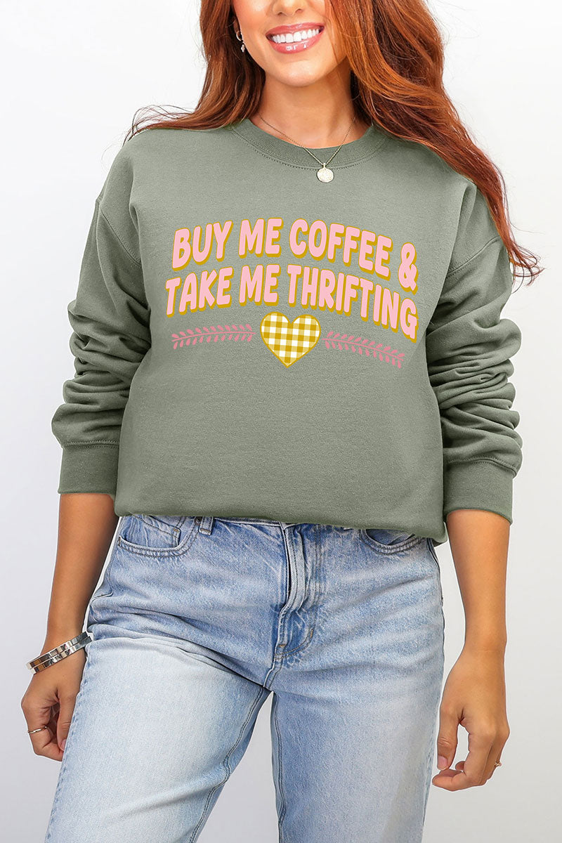 Buy Me Coffee And Take Me Thrifting Ecosmart Crewneck product image 5