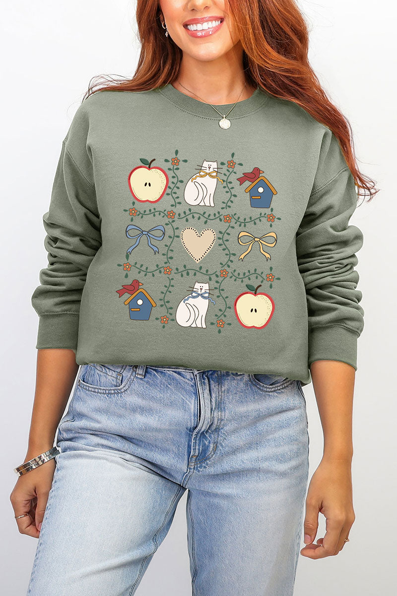 Heart & Home Quilt Ecosmart Crewneck Sweatshirt product image 5