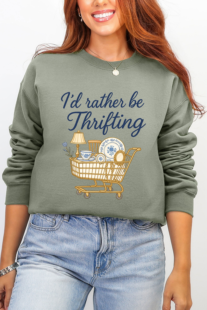 I'd Rather Be Thrifting Ecosmart Crewneck Sweatshirt product image 5