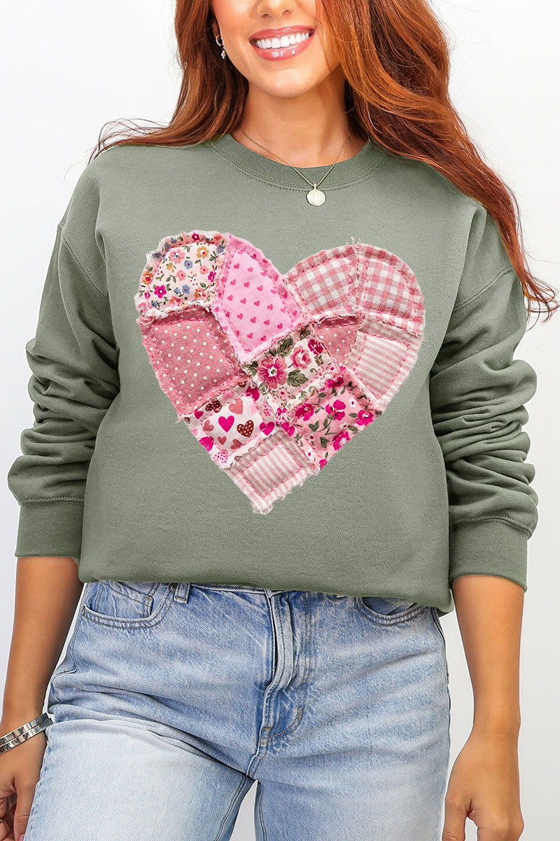 Patchwork Heart Ecosmart Crewneck Sweatshirt product image 5