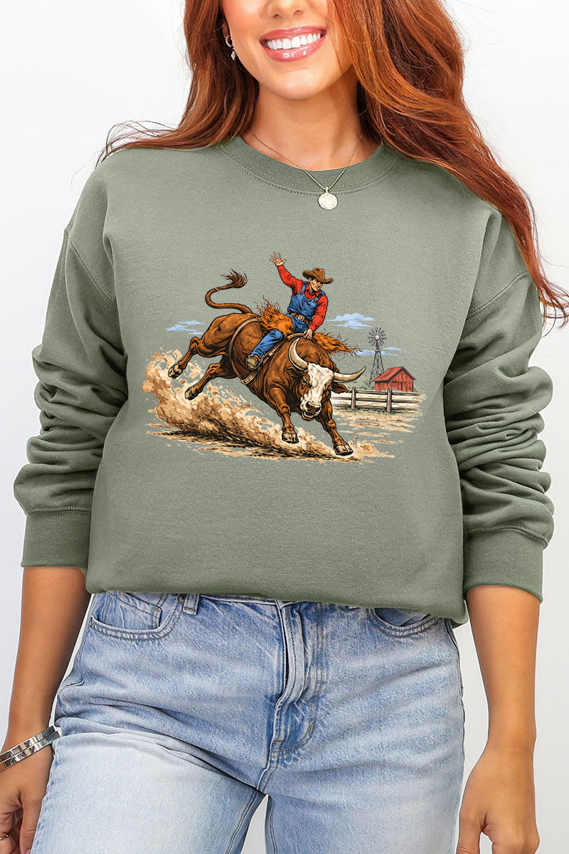 Vintage Rodeo Cowboy Ecosmart Crewneck Sweatshirt product image 1