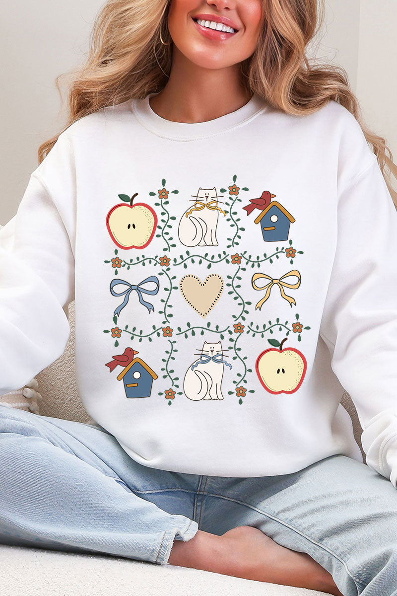Heart & Home Quilt Ecosmart Crewneck Sweatshirt product image 6