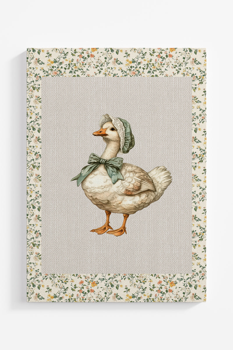Grandma's Garden Goose Ready To Frame Canvas Print